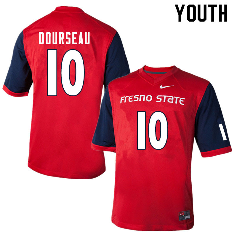 Youth #10 Shawn Dourseau Fresno State Bulldogs College Football Jerseys Sale-Red